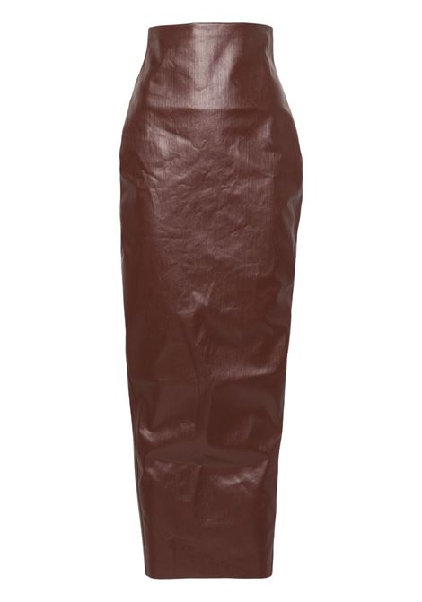 Gonna a vita alta dirt pillar in marrone Rick Owens - donna